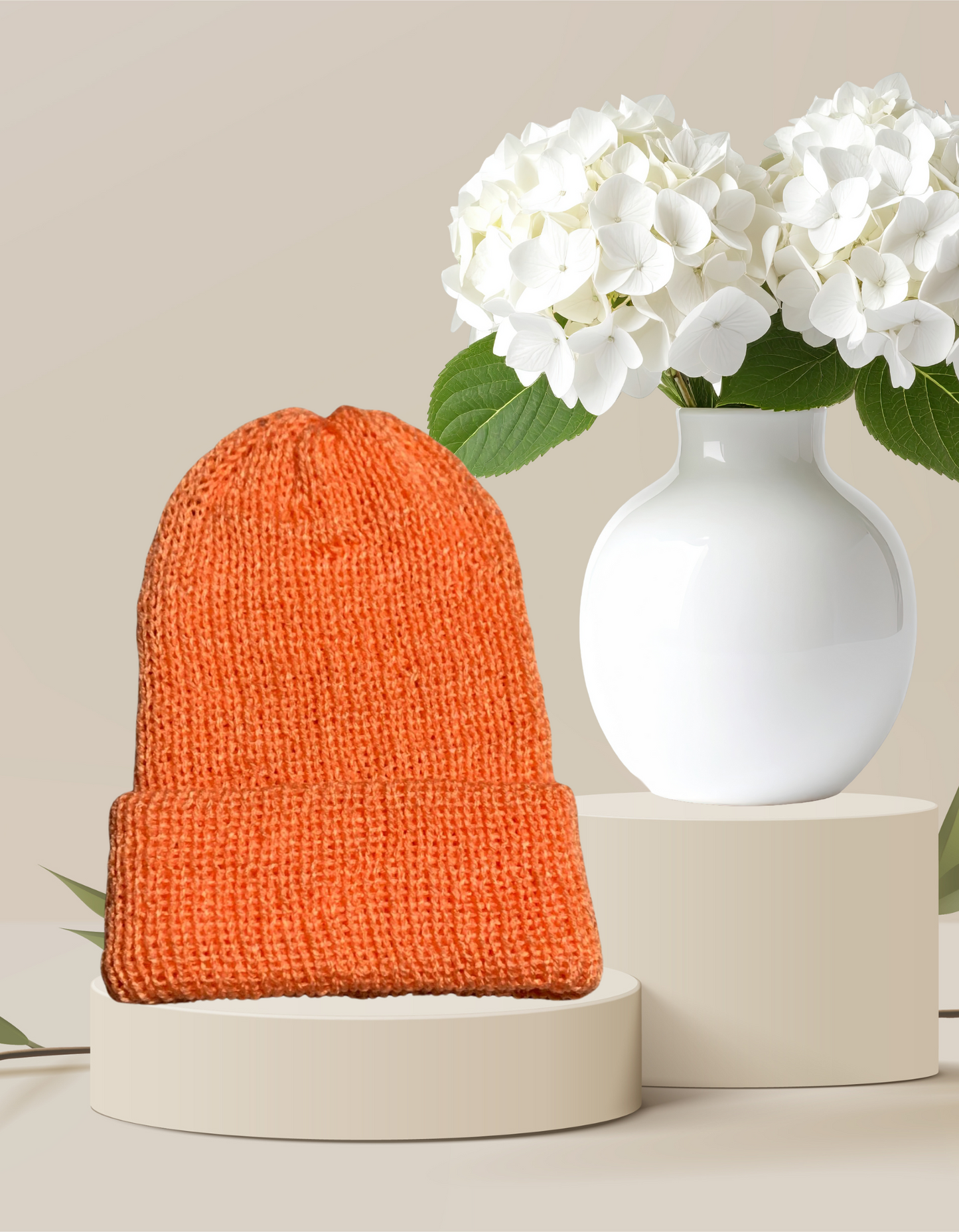 Plained Orange Colored Beanie C&KB1005